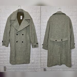 Todd Snyder Dove Grey Oversized Officer Coat Double Breasted Peacoat Trench Long
